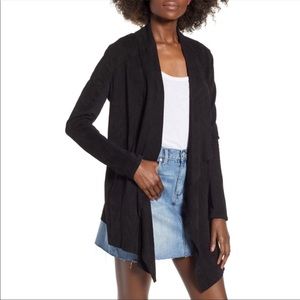 BLANK NYC BLACK CLOUD NINE DRAPE FRONT LINEN JACKET M NEW WITH TAG